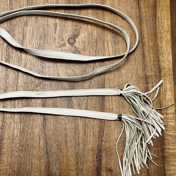 Gucci cream 100% leather tassel tie belt made in Italy - Picture 2 of 8